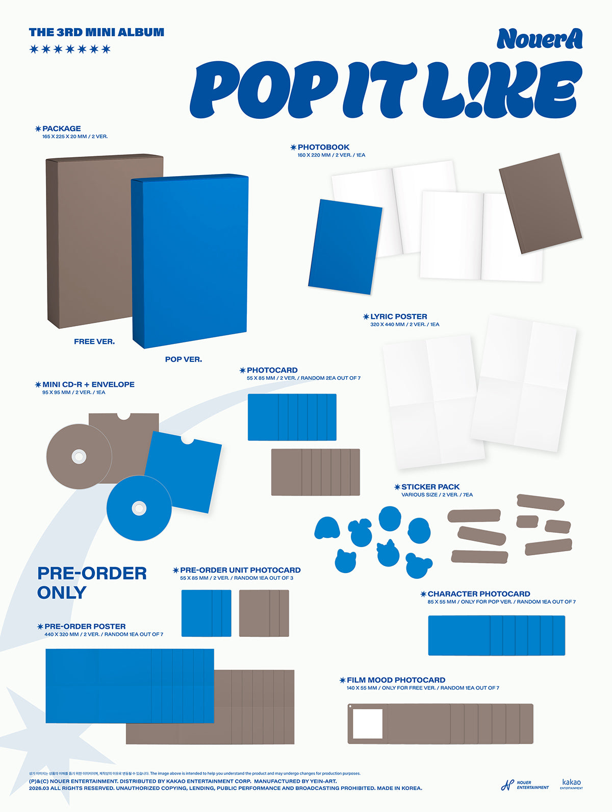 NouerA 3rd mini album [POP IT LIKE] FREE, POP Ver. album inclusion