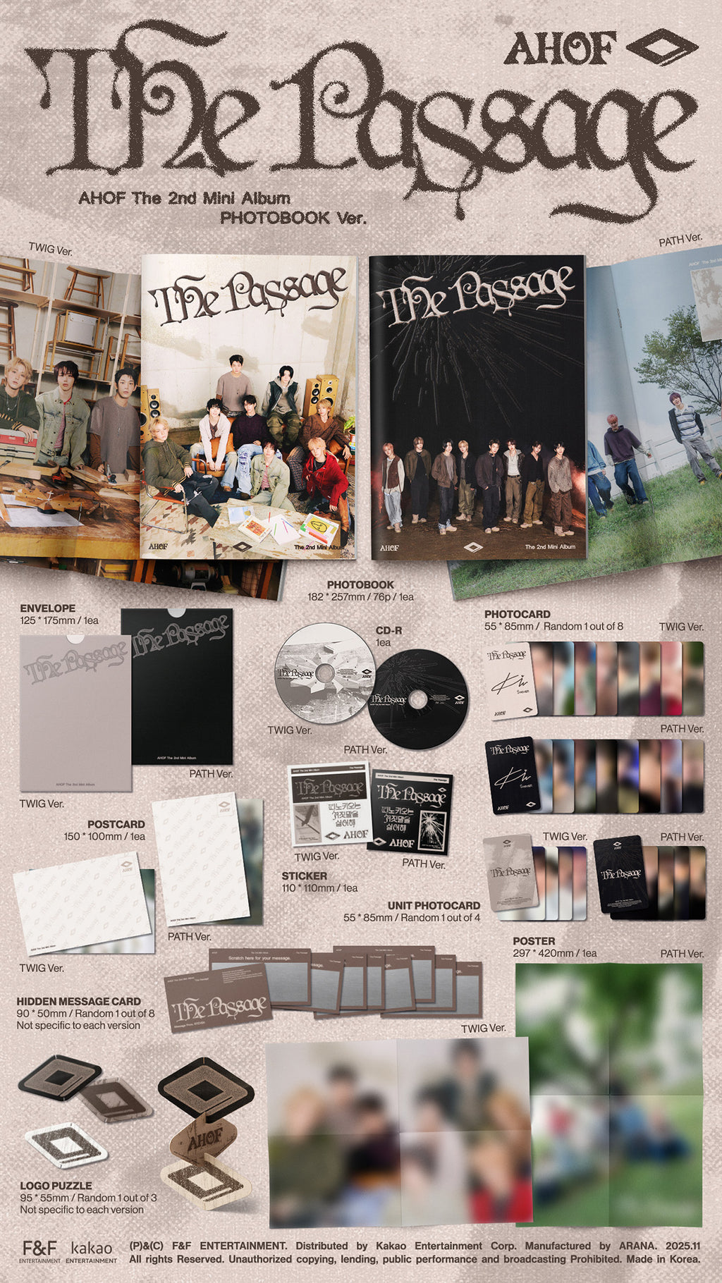AHOF 2nd mini album [The Passage] photobook album inclusion