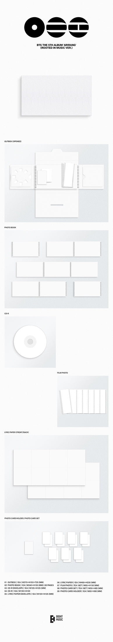 BTS 5th full album [ARIRANG] ROOTED IN MUSIC ver. album inclusion