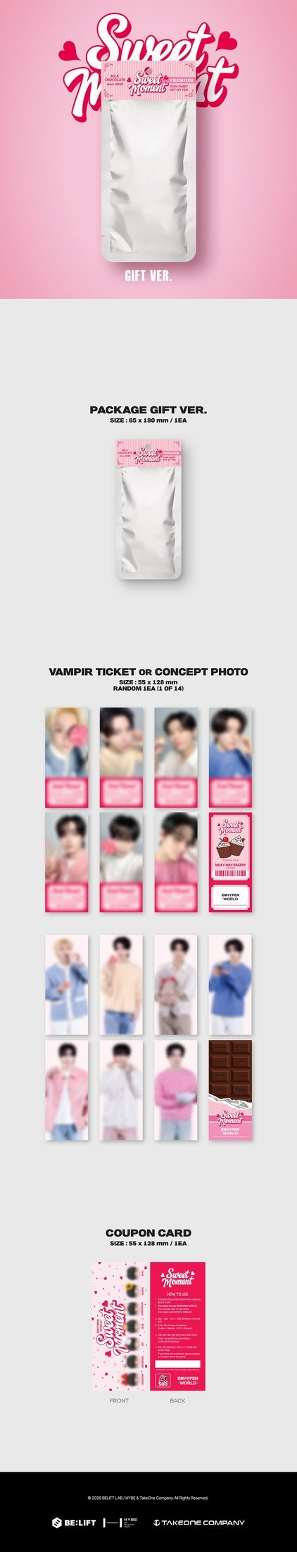 ENHYPEN WORLD COUPON CARD COLLECTION [SWEET MOMENT] (Gift ver.) inclusion