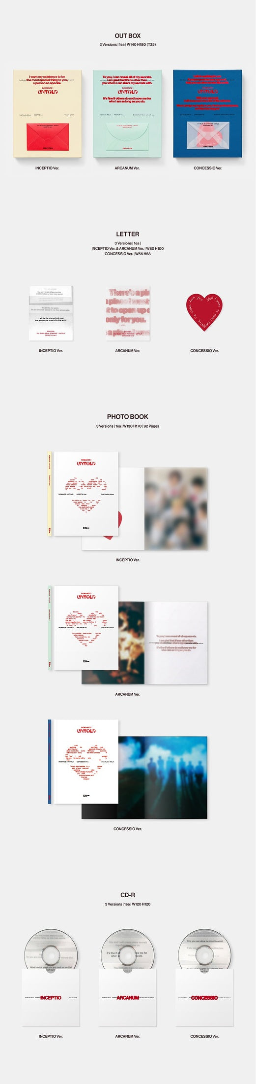 ENHYPEN 2nd full album [ROMANCE:UNTOLD] photobook inclusion