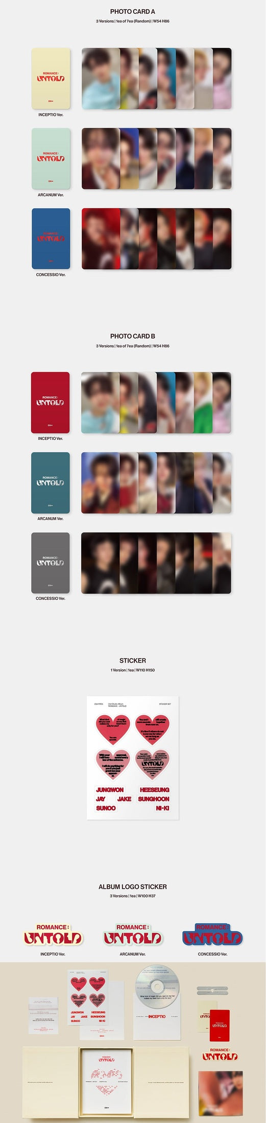 ENHYPEN 2nd full album [ROMANCE:UNTOLD] photobook inclusion