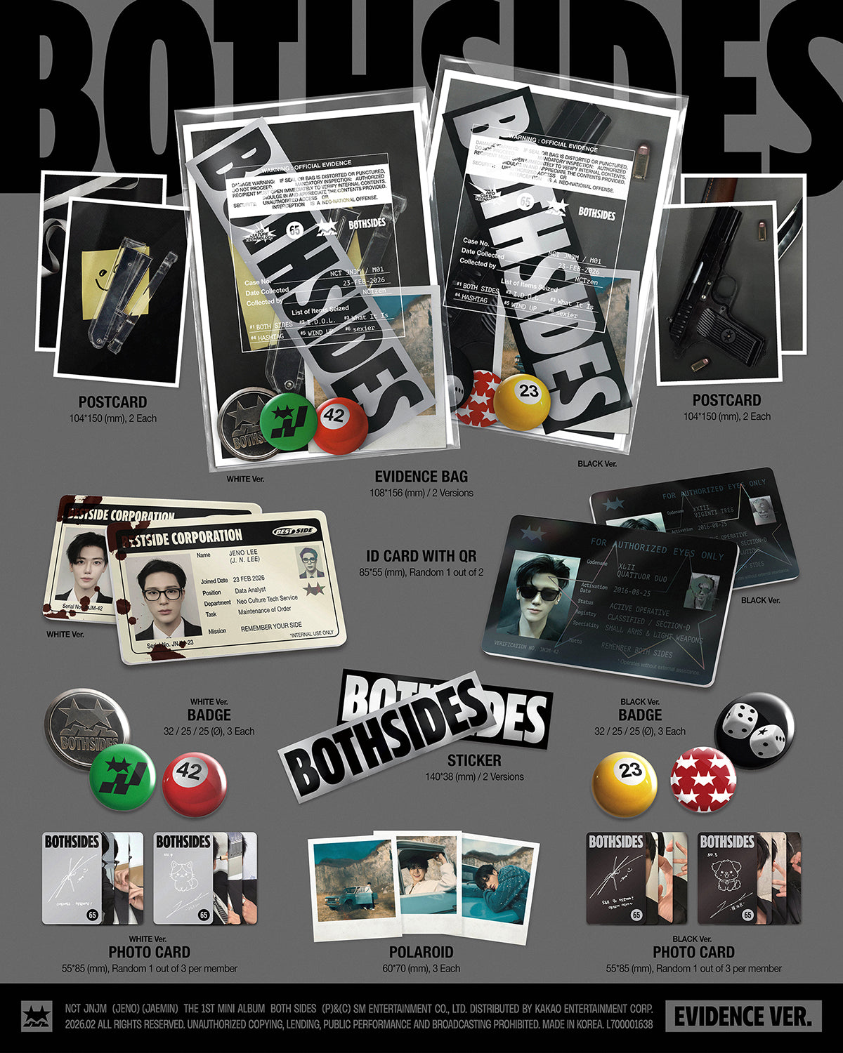 NCT JNJM unit 1st mini album [BOTH SIDES] EVIDENCE Ver. album inclusion