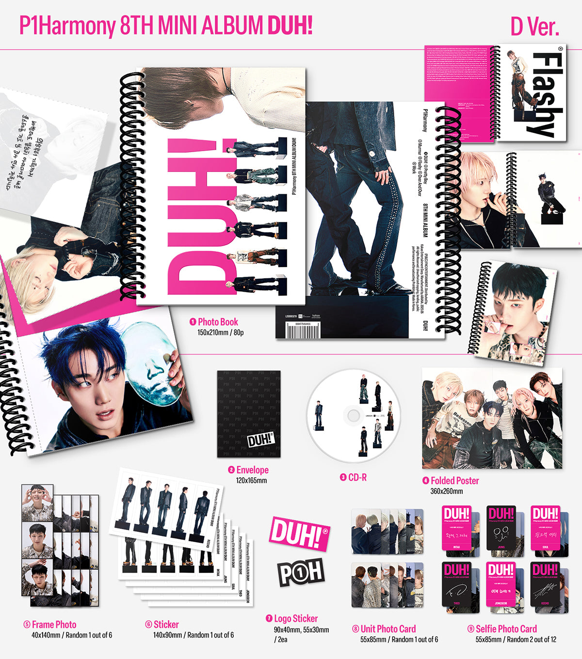 P1Harmony 8th mini album [DUH!] photobook album D ver inclusion